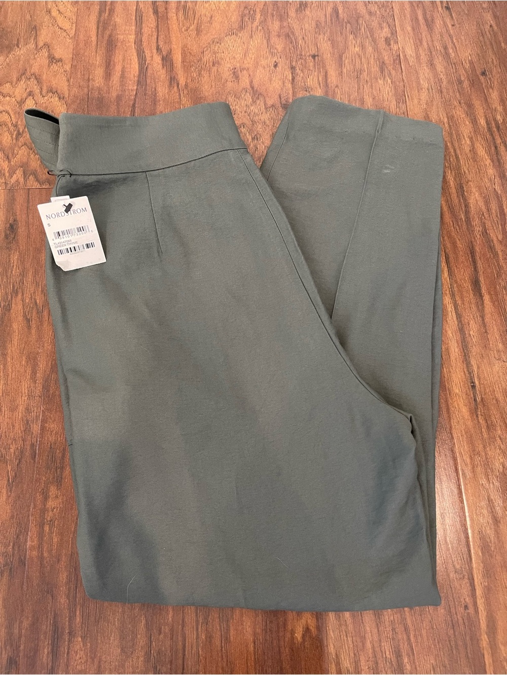 Leith Wide‑Leg Belted Pants – Thyme Green – Women’s Size Small – NWT